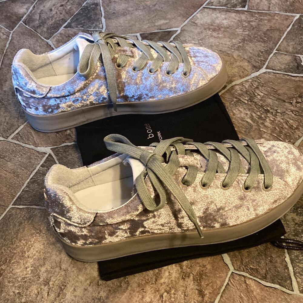 New Rag & Bone | RB1 Low Top Sneakers Sz 6.5 in Dove Velvet - Picture 8 of 16